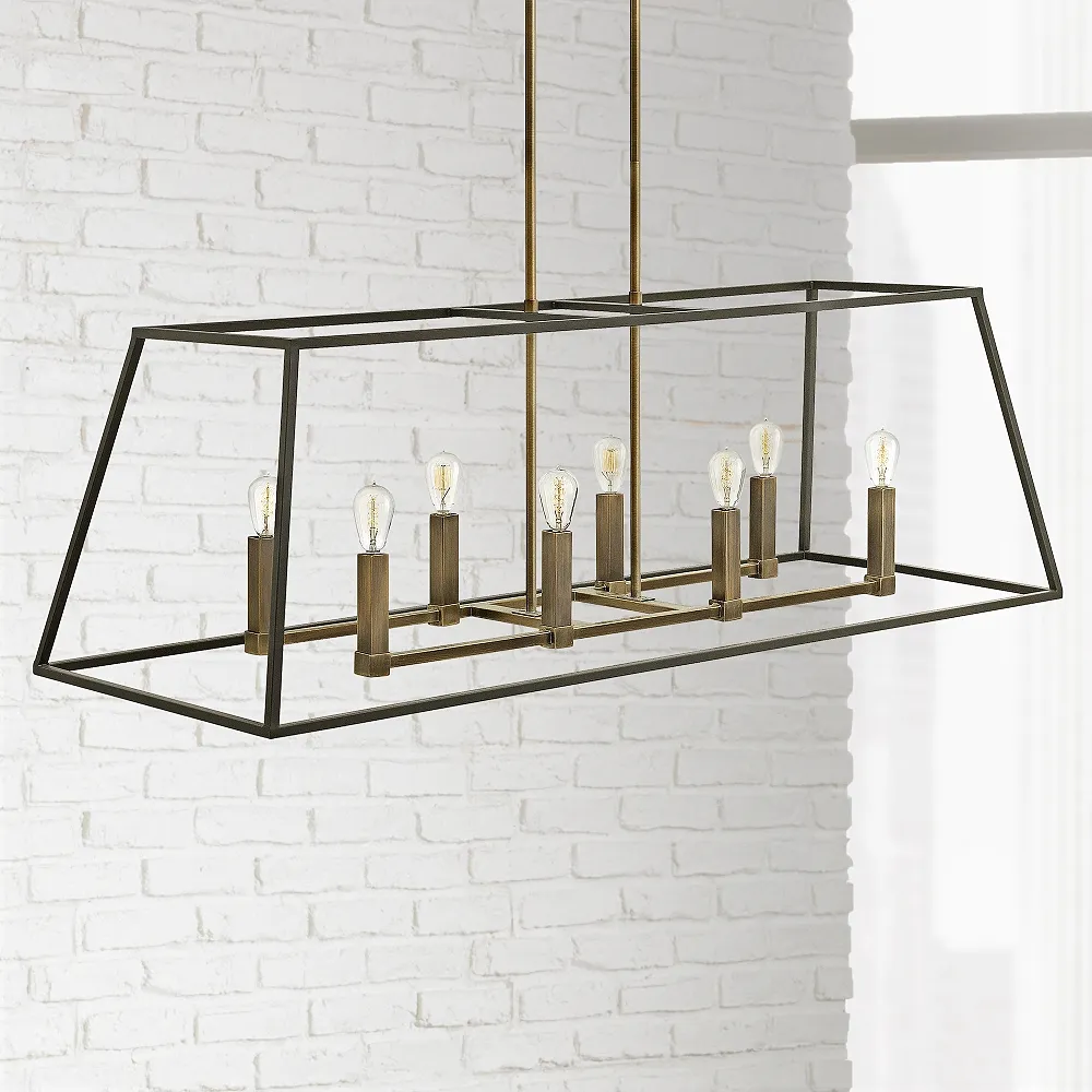 Hinkley Fulton 48" Wide Bronze Geometric Kitchen Island Chandelier