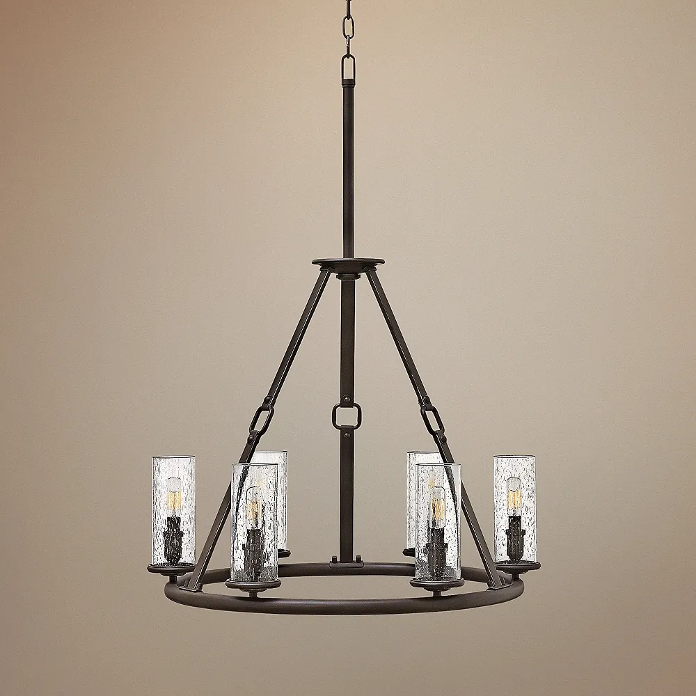 Dakota 26 1/2" Wide Oil-Rubbed Bronze Wagon Wheel Chandelier