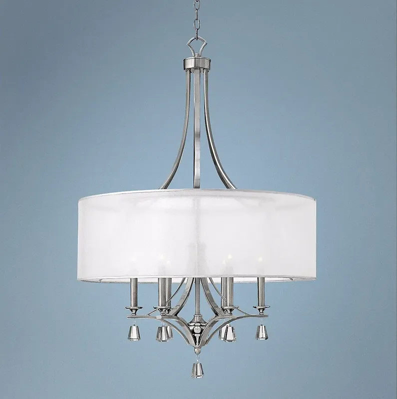 Hinkley Mime 30 1/4" Wide Brushed Nickel Drum Shade Chandelier