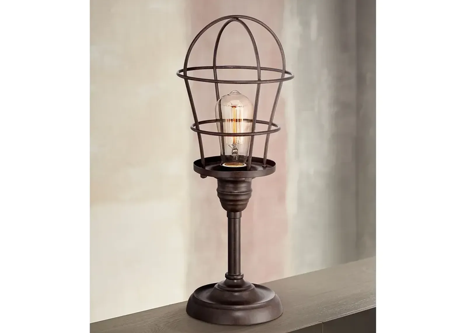 Franklin Iron Works Industrial Wire Cage 17 1/4" Accent Lamp