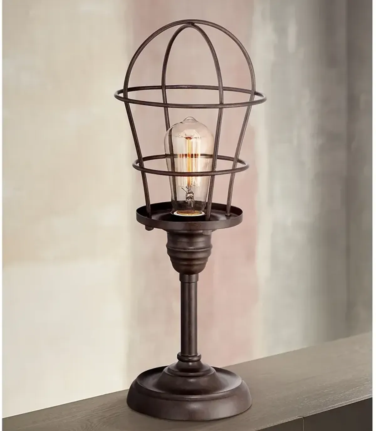 Franklin Iron Works Industrial Wire Cage 17 1/4" Accent Lamp