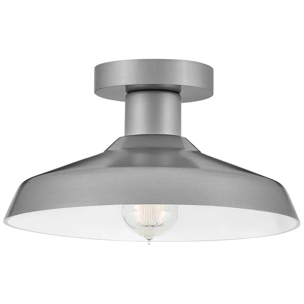 Forge 12" Wide Composite Aluminum Finish Outdoor Ceiling Light