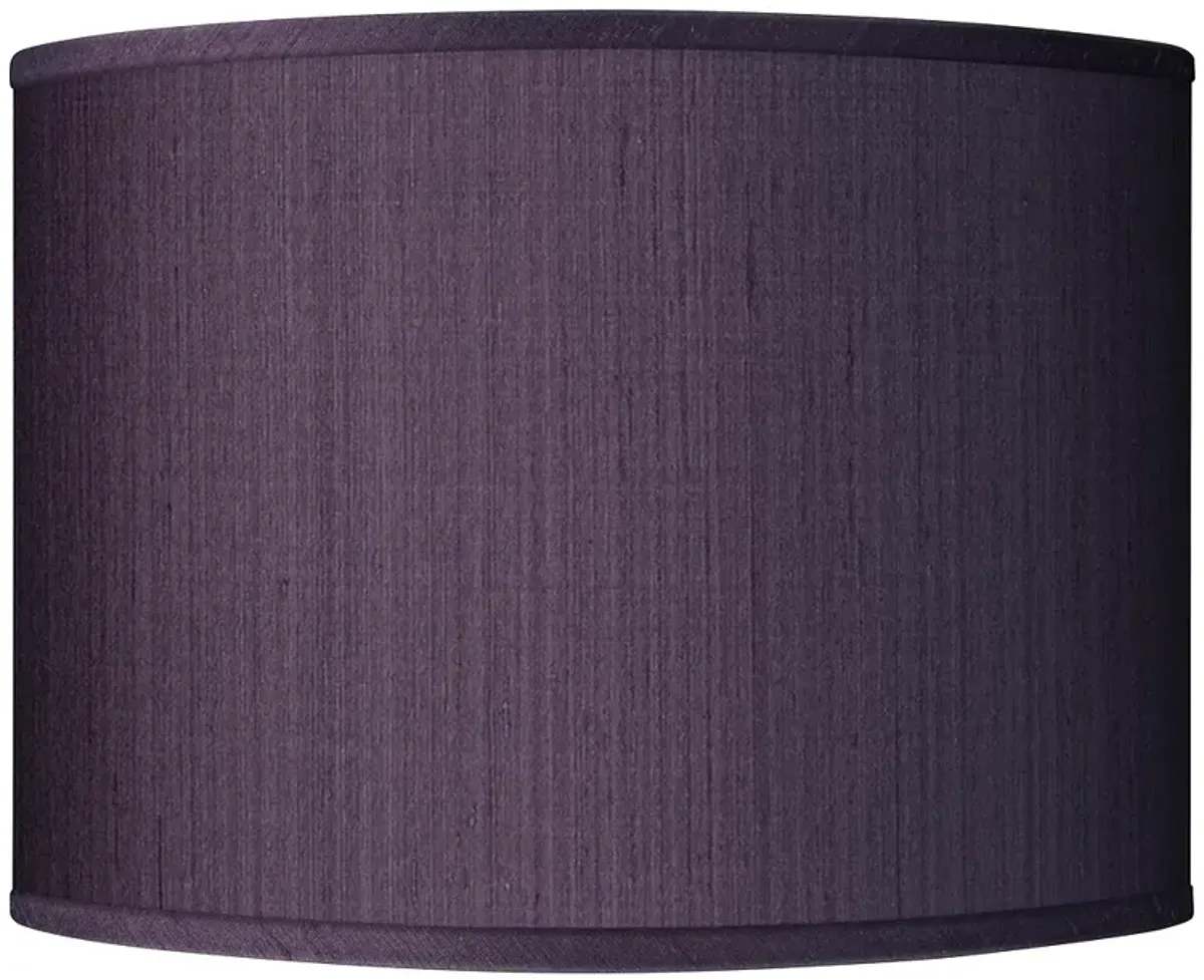 Possini Euro Eggplant Purple Faux Silk Drum Shade 15.5x15.5x11 (Spider)