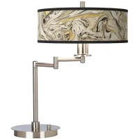 Venetian Marble Giclee Adjustable Swing Arm Modern LED Desk Lamp