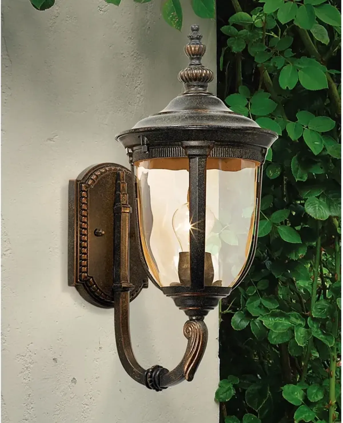 John Timberland Bellagio 16 1/2" Bronze Upbridge Arm Outdoor Light