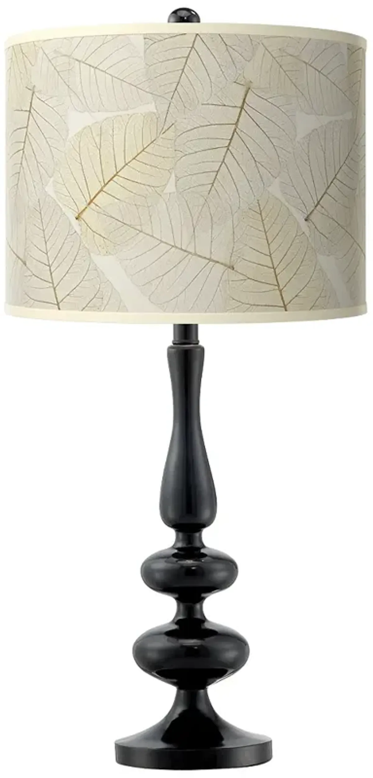 Fall Leaves Giclee Paley Black Table Lamp