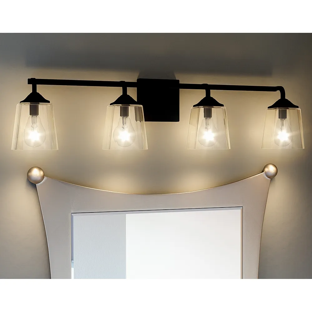 Quoizel Thoresby 31" Wide Matte Black 4-Light Bath Light