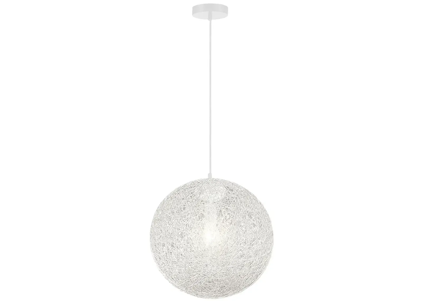 George Kovacs Entwined 1-Light White Pendant with White Rattan Shade