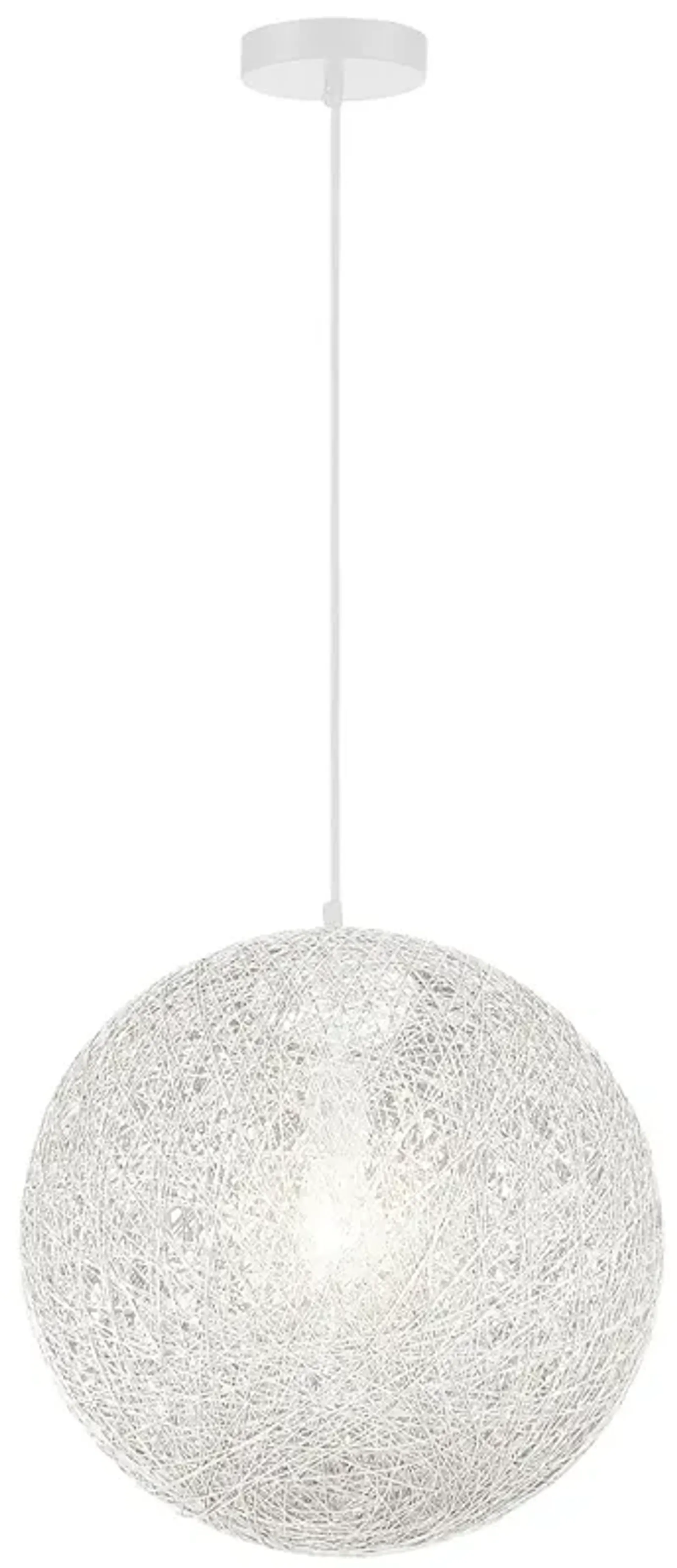 George Kovacs Entwined 1-Light White Pendant with White Rattan Shade