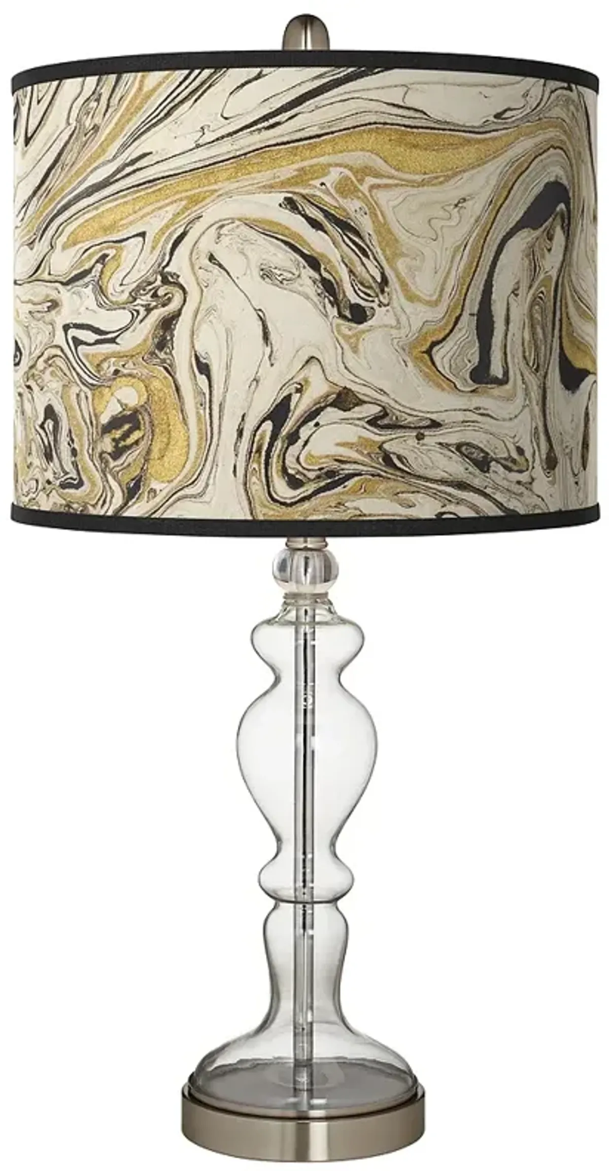 Venetian Marble Giclee Apothecary Clear Glass Table Lamp