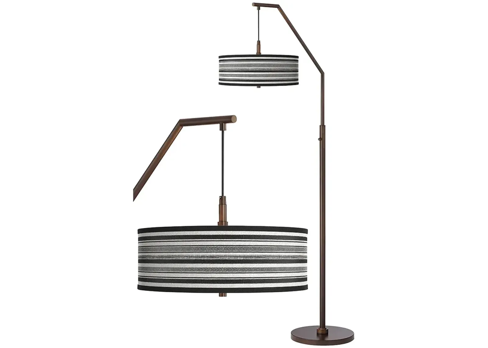 Stripes Noir Bronze Downbridge Arc Floor Lamp