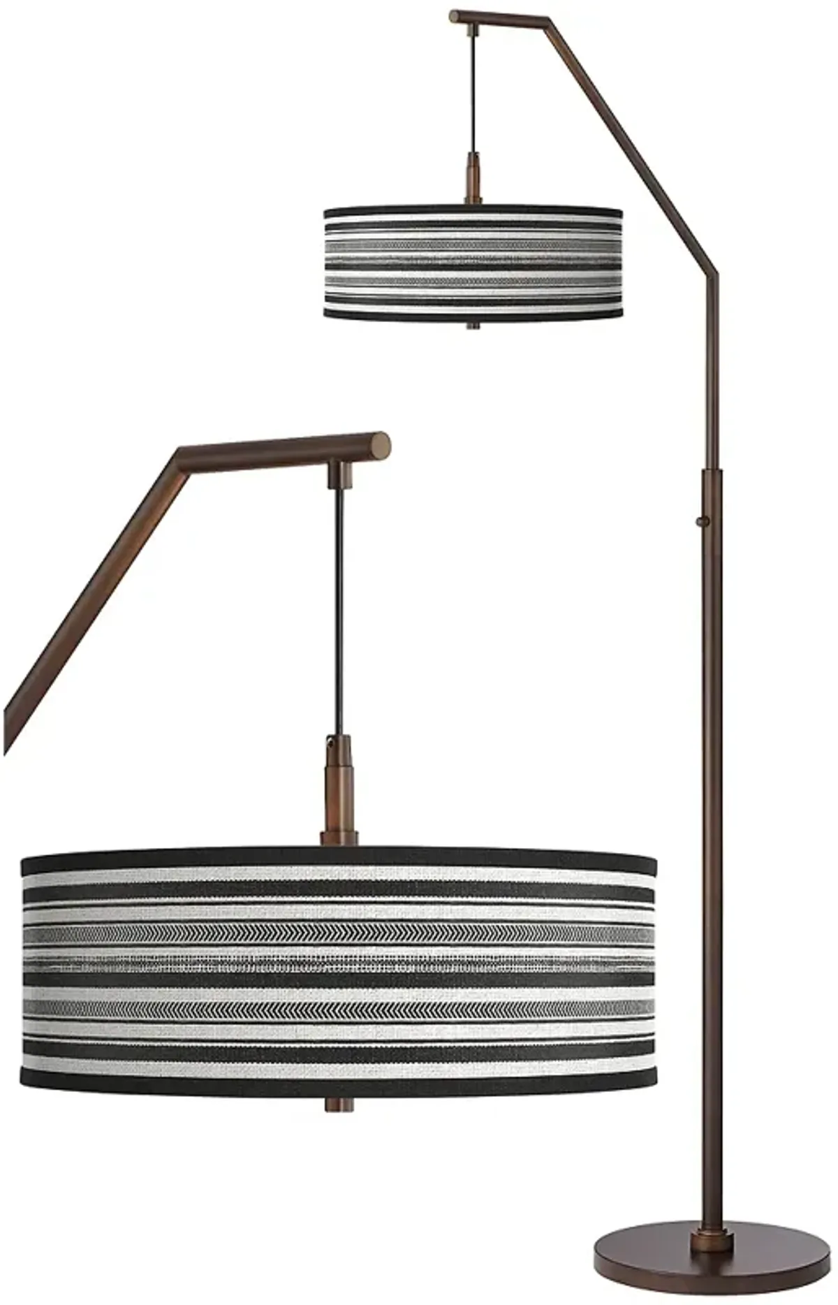 Stripes Noir Bronze Downbridge Arc Floor Lamp