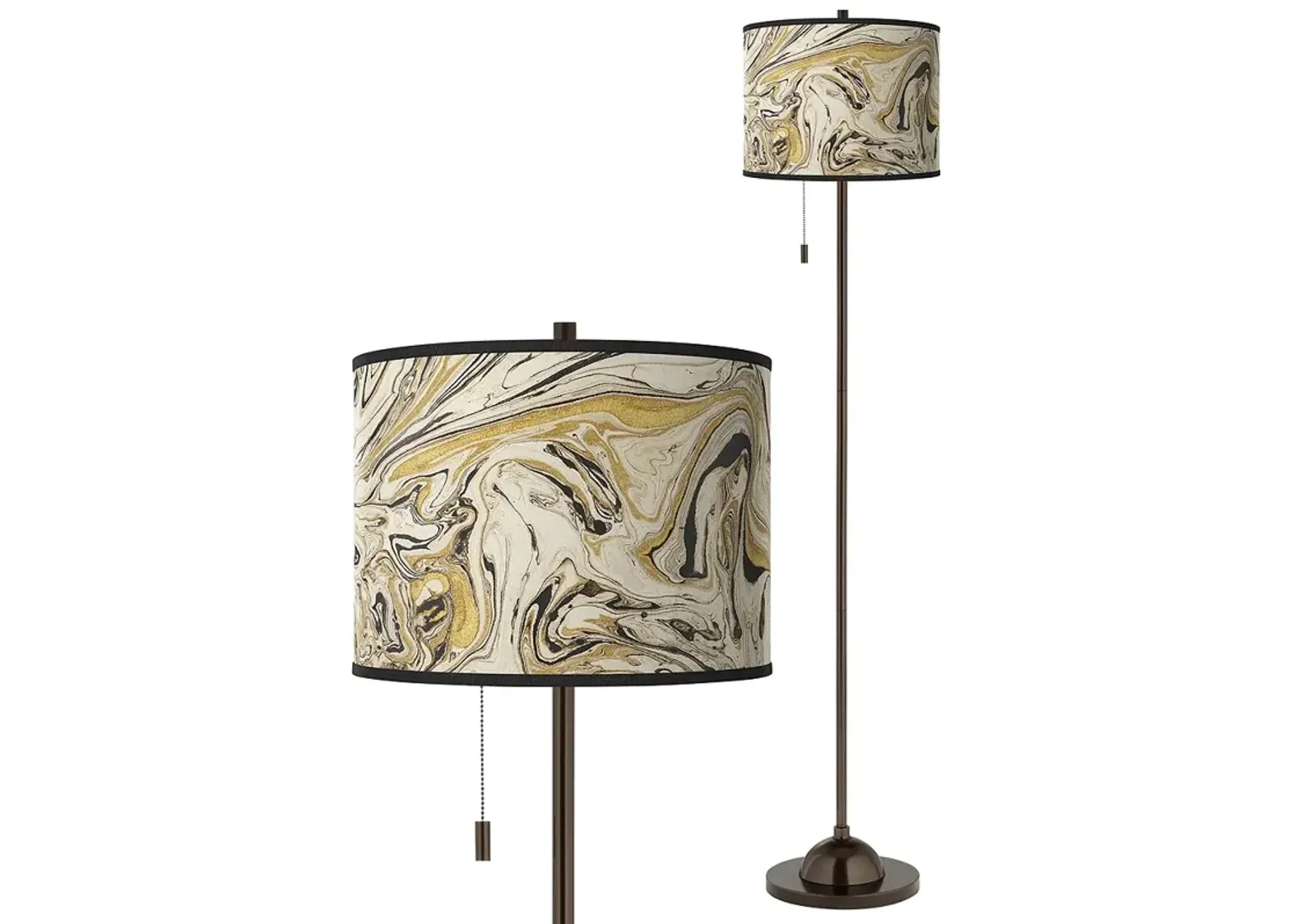 Venetian Marble Giclee Glow Bronze Club Floor Lamp