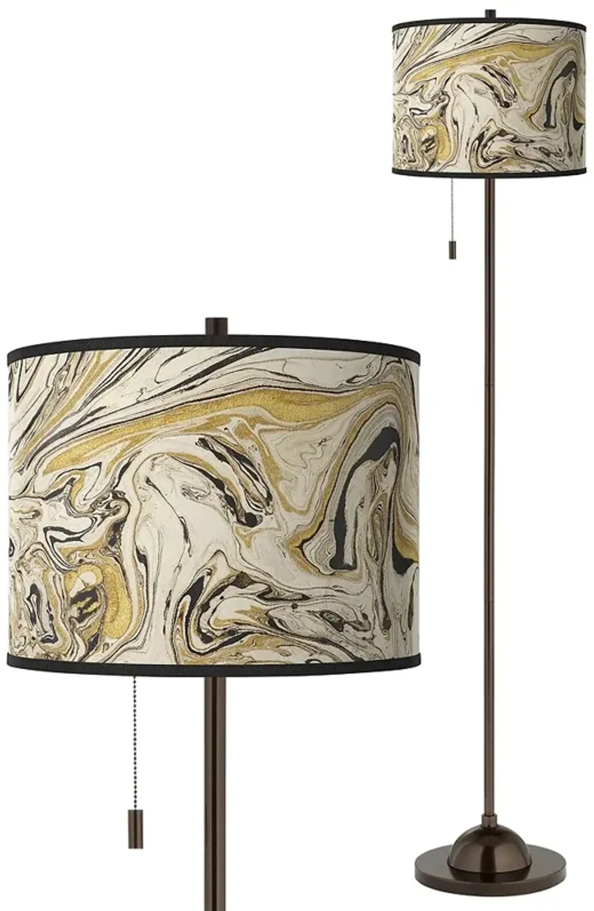 Venetian Marble Giclee Glow Bronze Club Floor Lamp