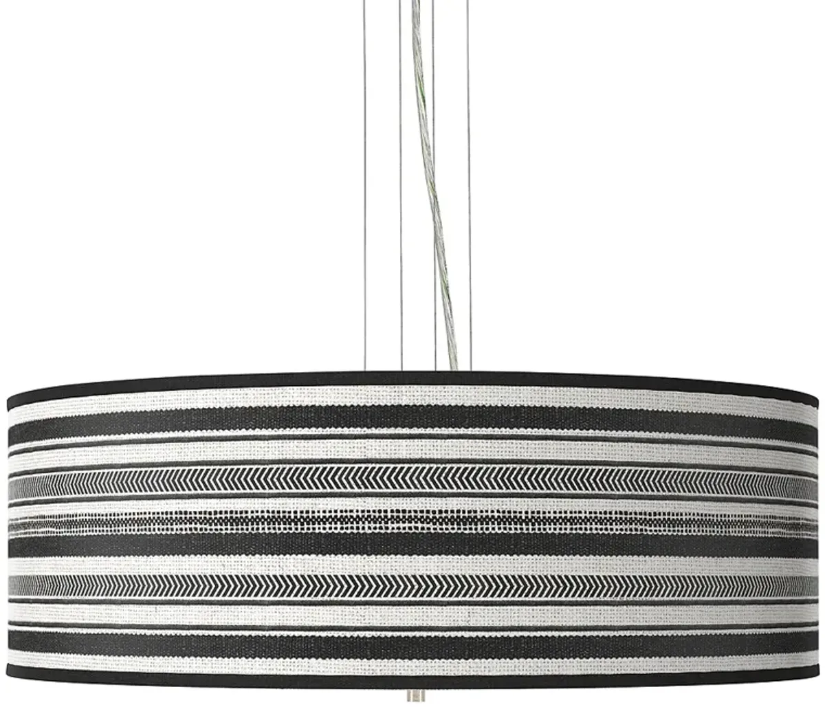 Stripes Noir Giclee 24" Wide 4-Light Pendant Chandelier