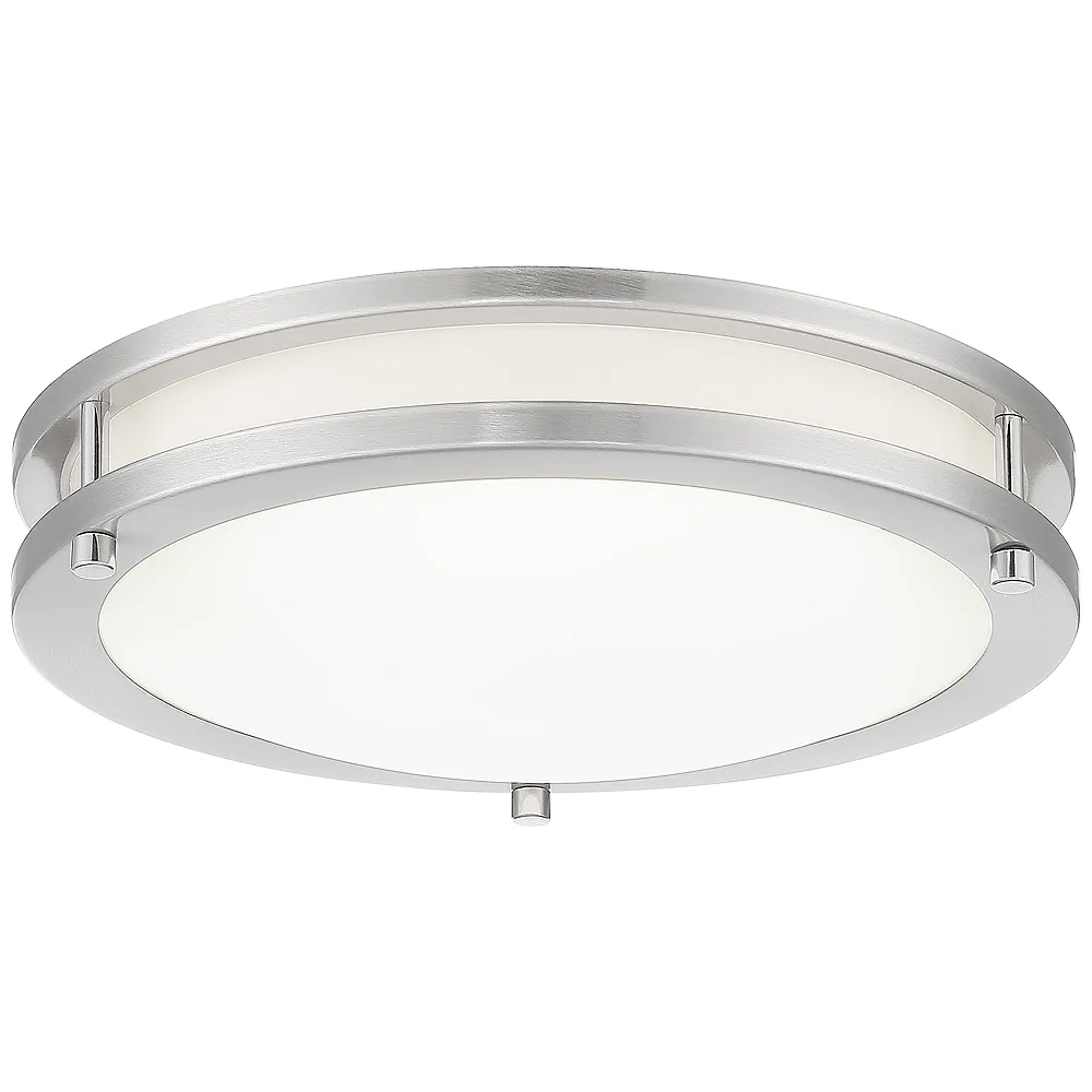 Alpine 11 3/4" Wide Brushed Nickel LED Ceiling Light