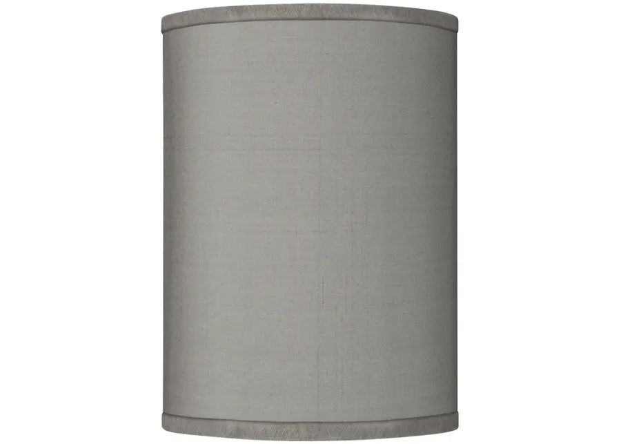 Possini Euro Gray Faux Silk Cylinder Lamp Shade 8x8x11 (Spider)