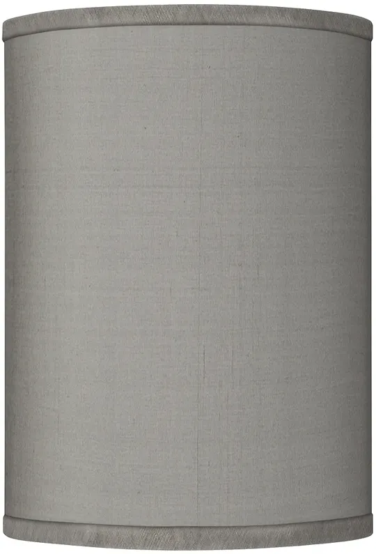 Possini Euro Gray Faux Silk Cylinder Lamp Shade 8x8x11 (Spider)