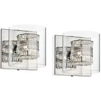 Possini Euro Wrapped Wire 5" High Chrome Wall Sconce Set of 2