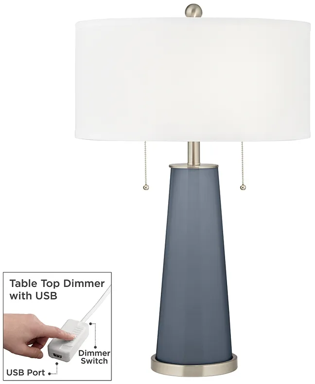 Granite Peak Peggy Glass Table Lamp With Dimmer