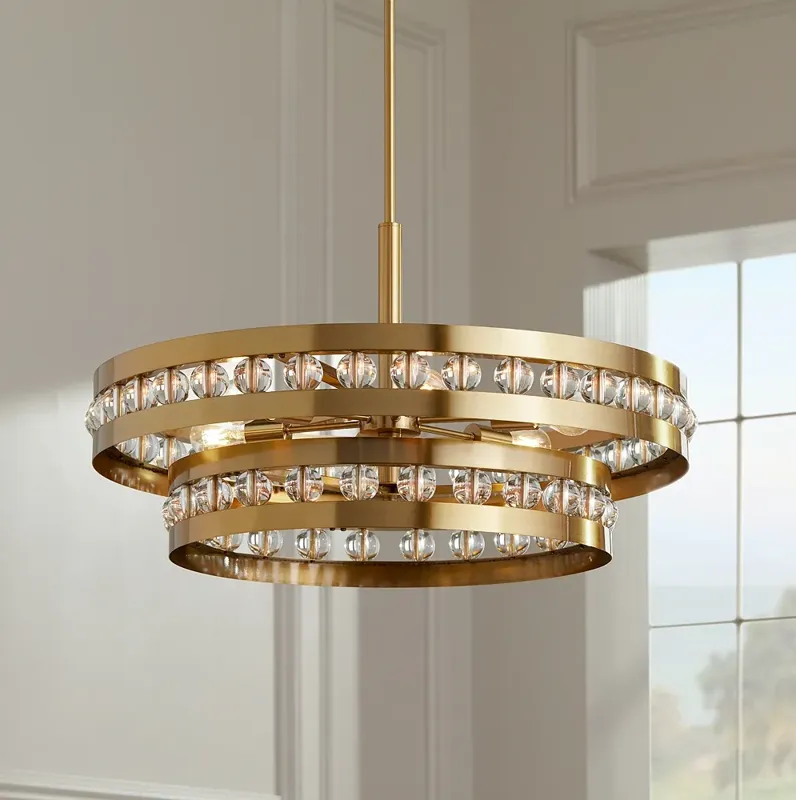 Stiffel Artyom 32" Wide Warm Gold Finish 6-Light Ring Pendant