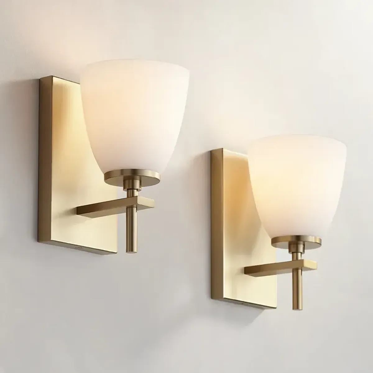 Possini Euro Pell 8 1/2" High Brass Wall Sconce Set of 2