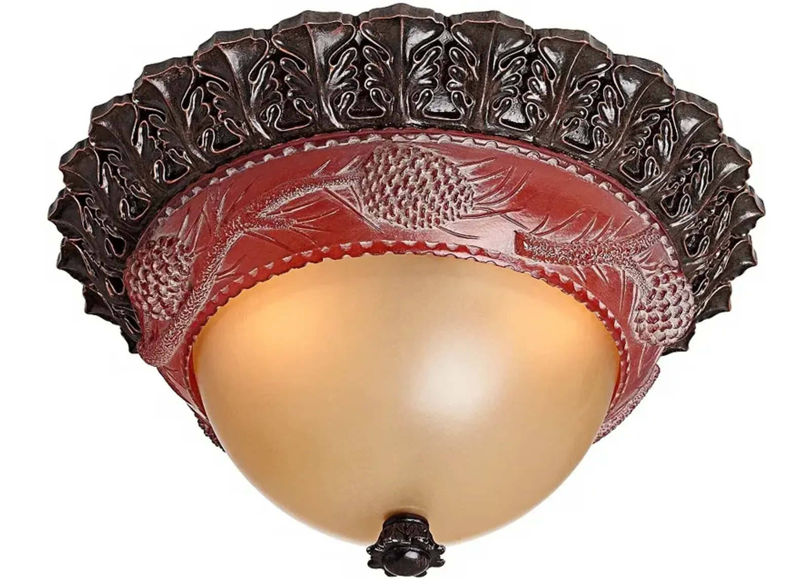 John Timberland Pine Cone Glow 16" Wide Rustic Ceiling Light