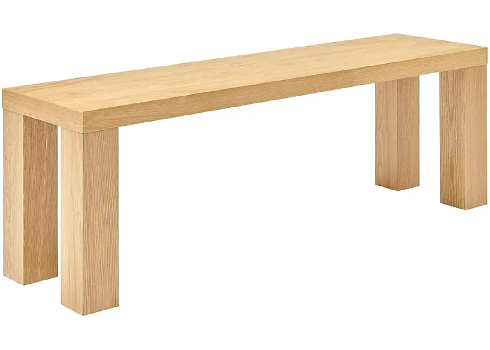 Abby 57" Wide Oak Veneer Wood Rectangular Bench