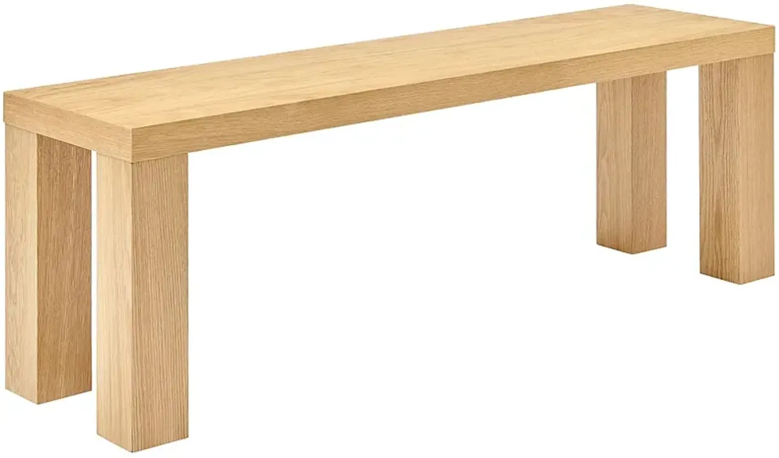 Abby 57" Wide Oak Veneer Wood Rectangular Bench