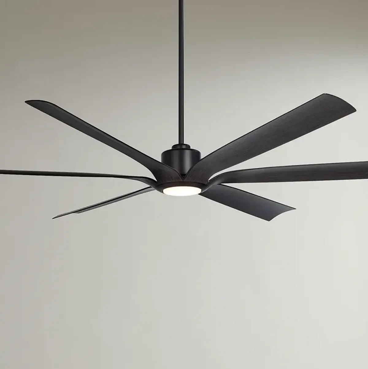 72" Casa Vieja Lomar Matte Black Damp LED Ceiling Fan with Remote