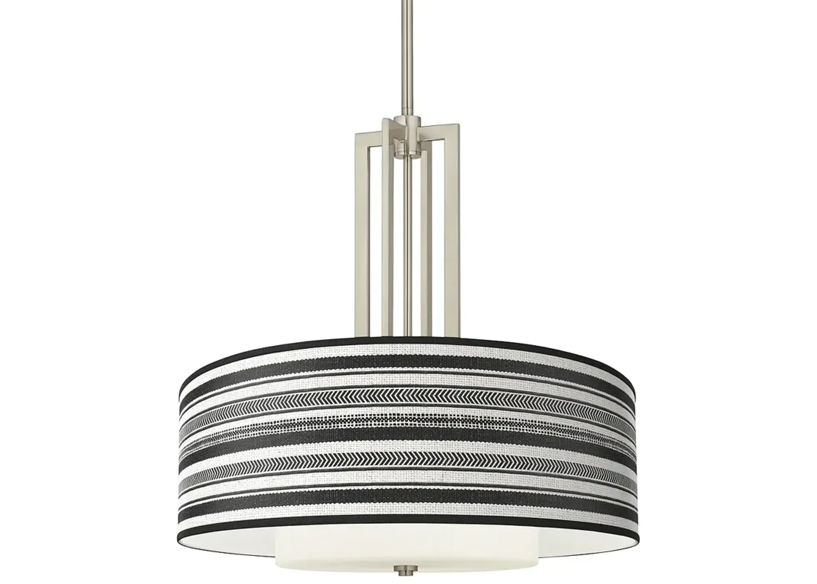 Stripes Noir Carey 24" Brushed Nickel 4-Light Chandelier