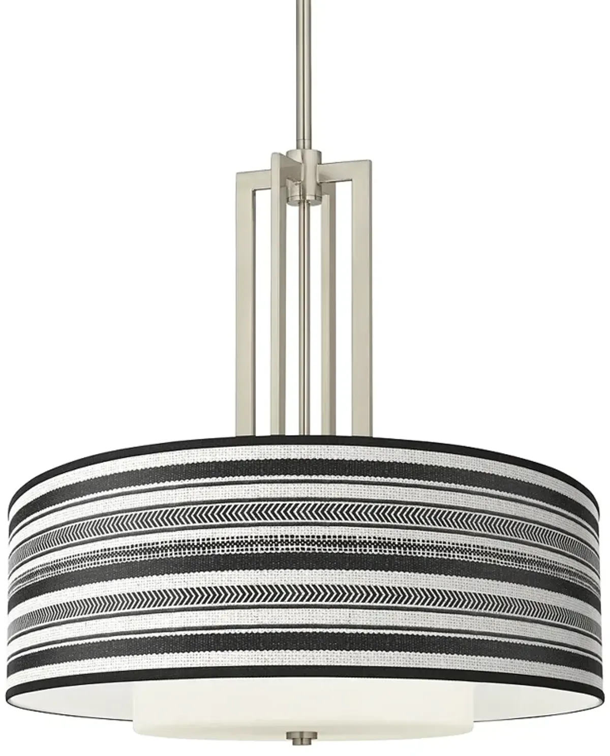 Stripes Noir Carey 24" Brushed Nickel 4-Light Chandelier