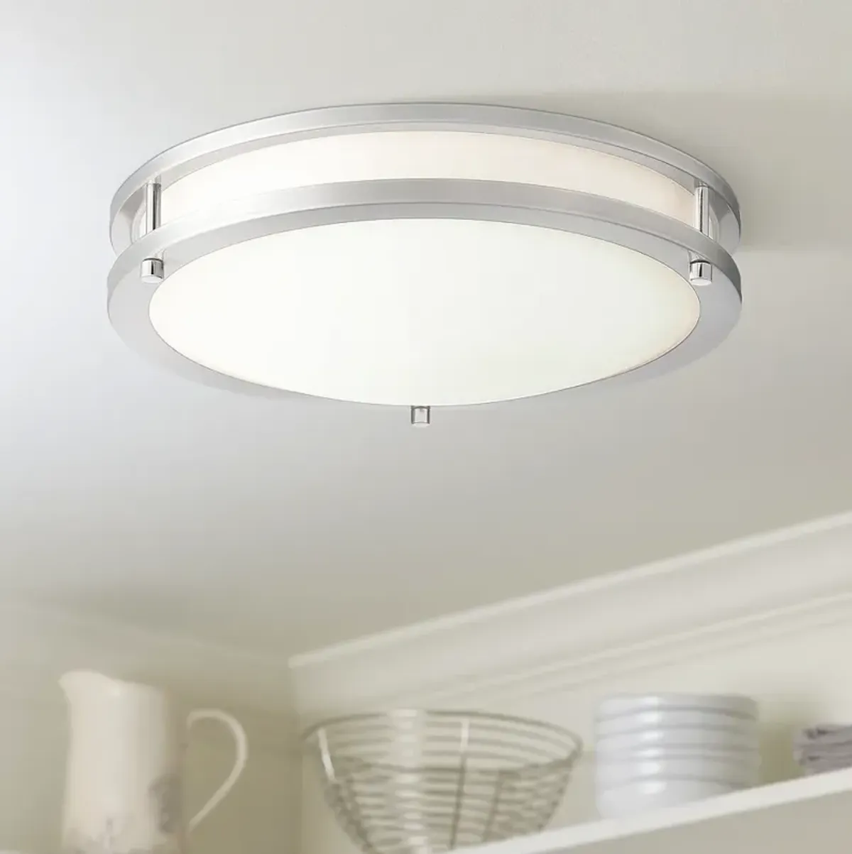 15 3/4" Wide Nickel LED Ceiling Light by Minka Lighting Inc.