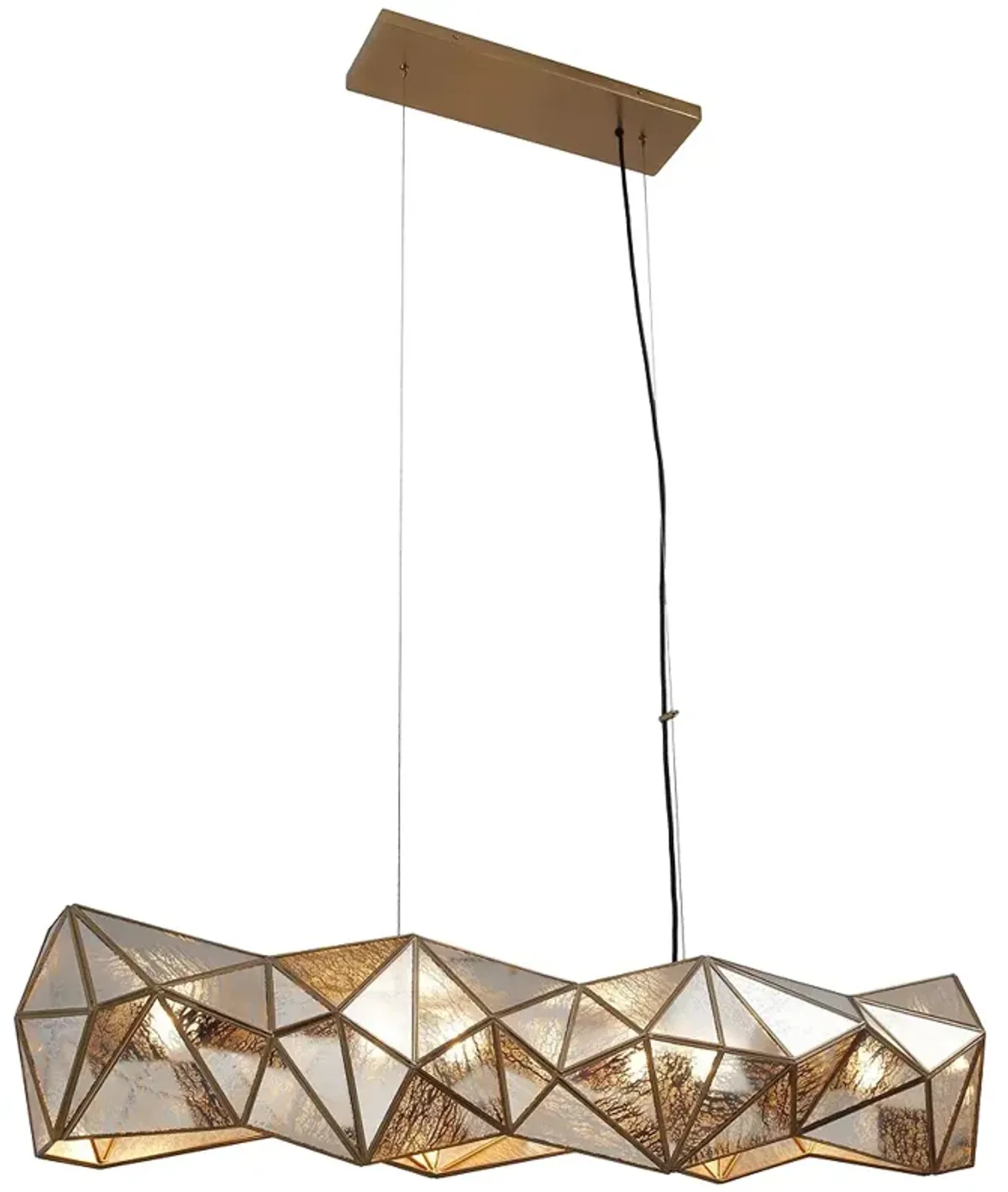 Metropolitan Geo-Gem 6-Light 48.5-in Artisan Brass Island Chandelier