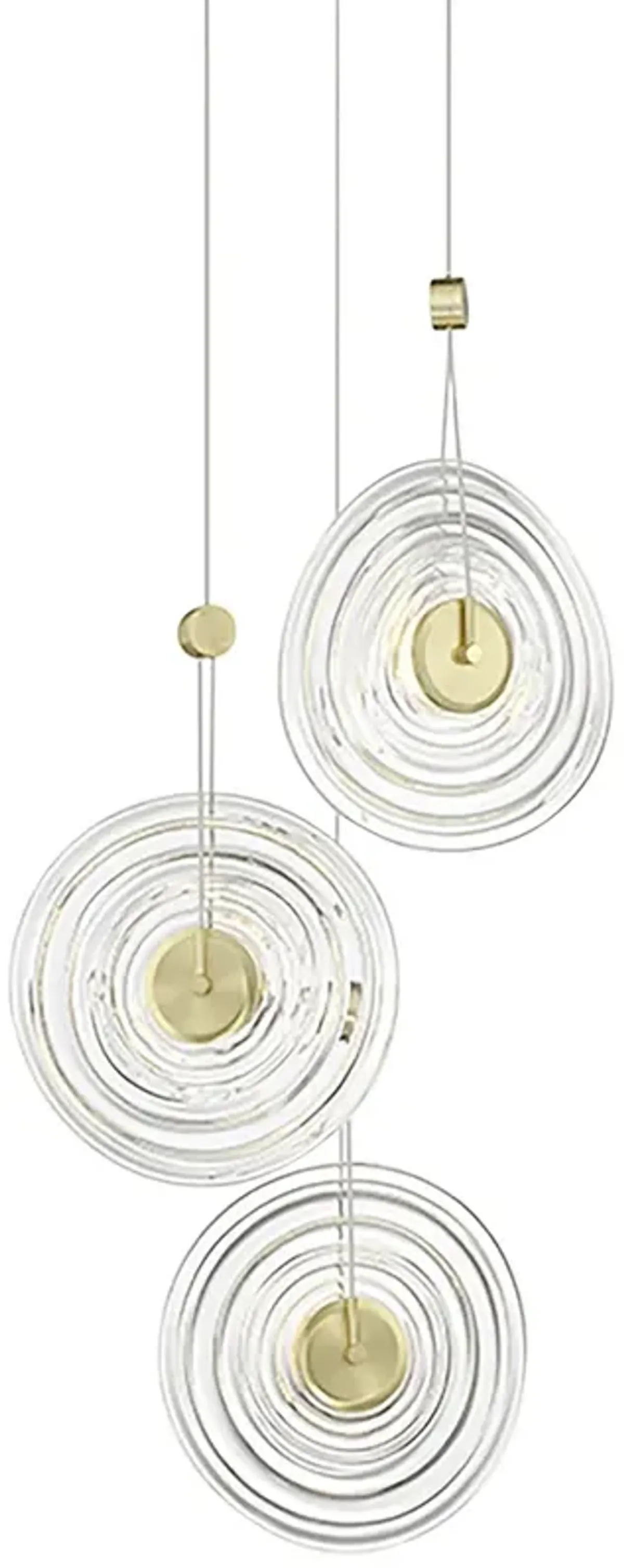 Topknot 13 3/4" Wide Coal Brushed Gold 3-Light LED Pendant