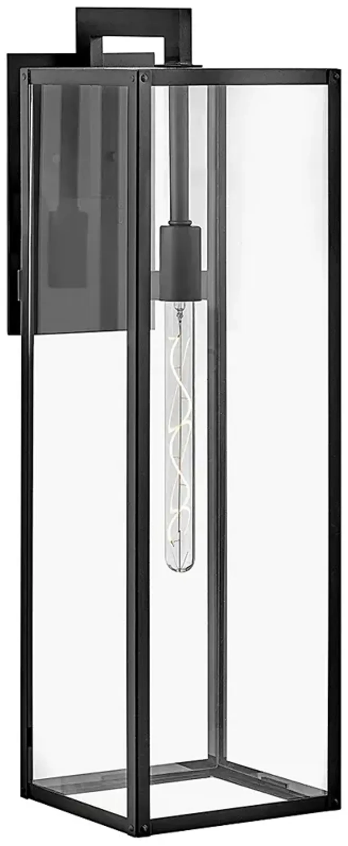 Hinkley Max 31" Rectangle Black and Clear Glass LED Outdoor Wall Light