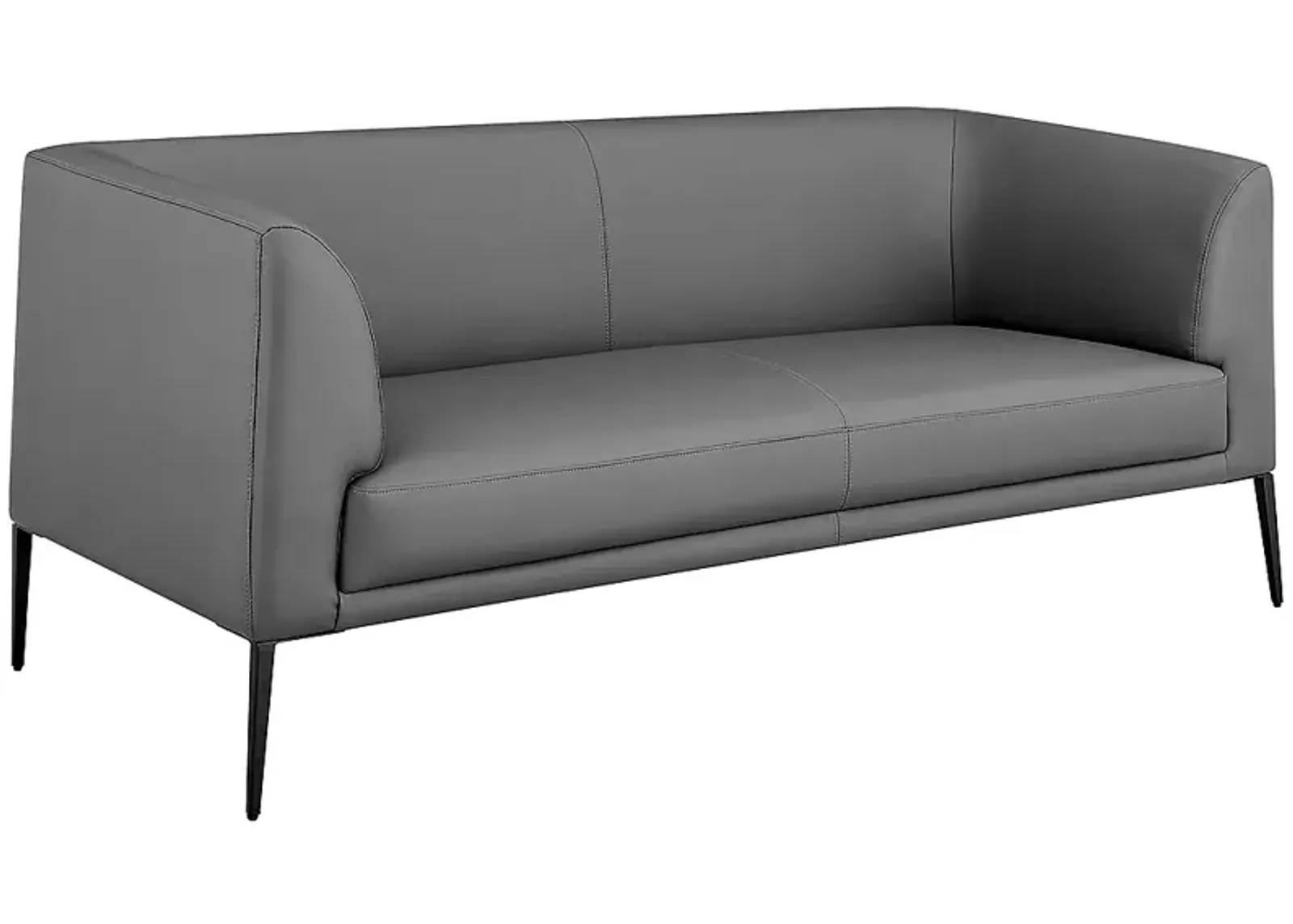 Matias Gray Leatherette Loveseat