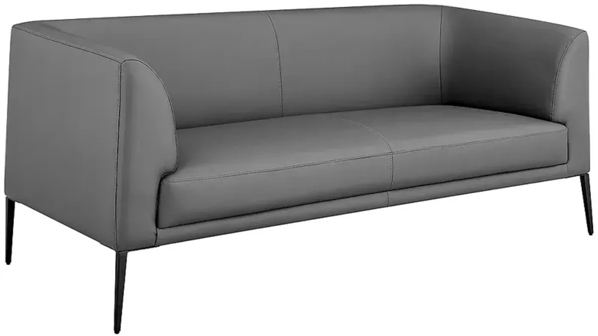 Matias Gray Leatherette Loveseat