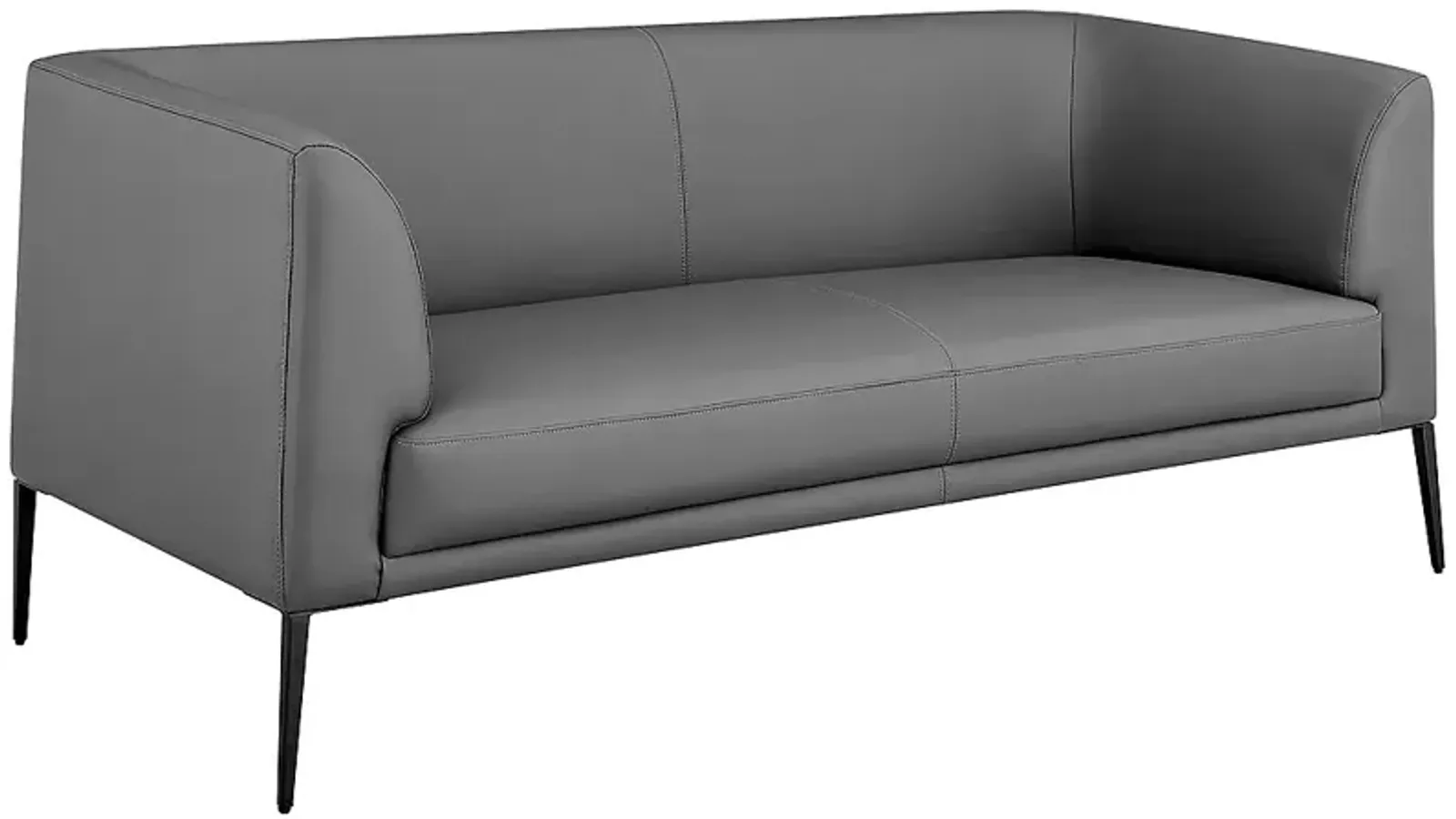 Matias Gray Leatherette Loveseat