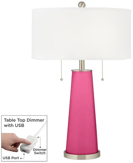 Blossom Pink Peggy Glass Table Lamp With Dimmer