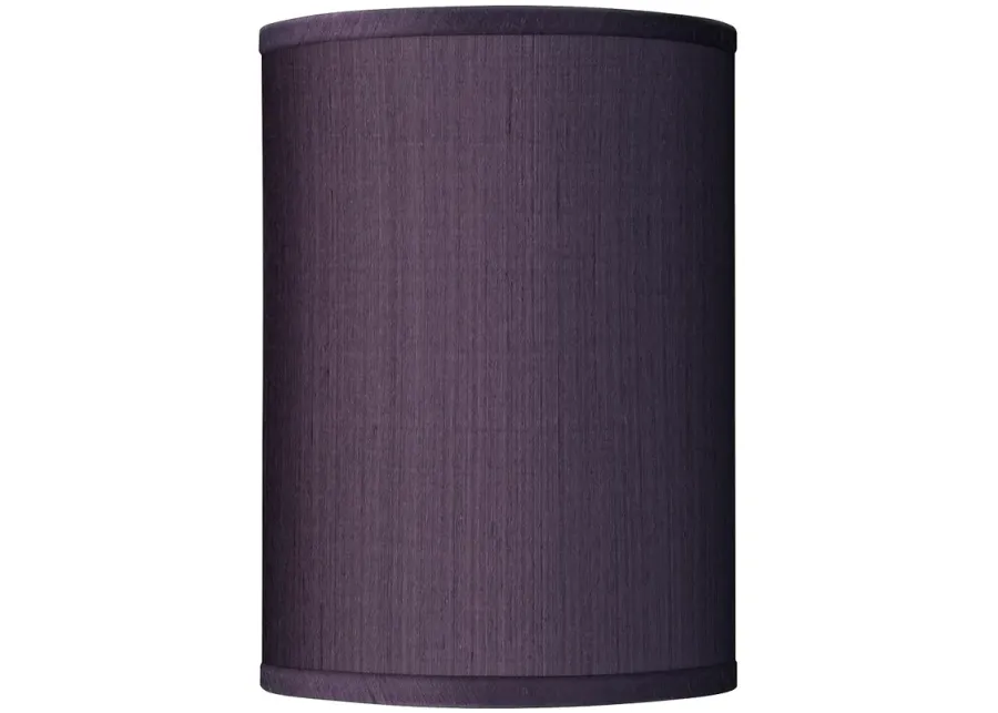 Possini Euro Eggplant Purple Faux Silk Cylinder Lamp Shade 8x8x11 (Spider)