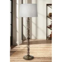 Stiffel 61" Oxidized Bronze Metal Column Floor Lamp