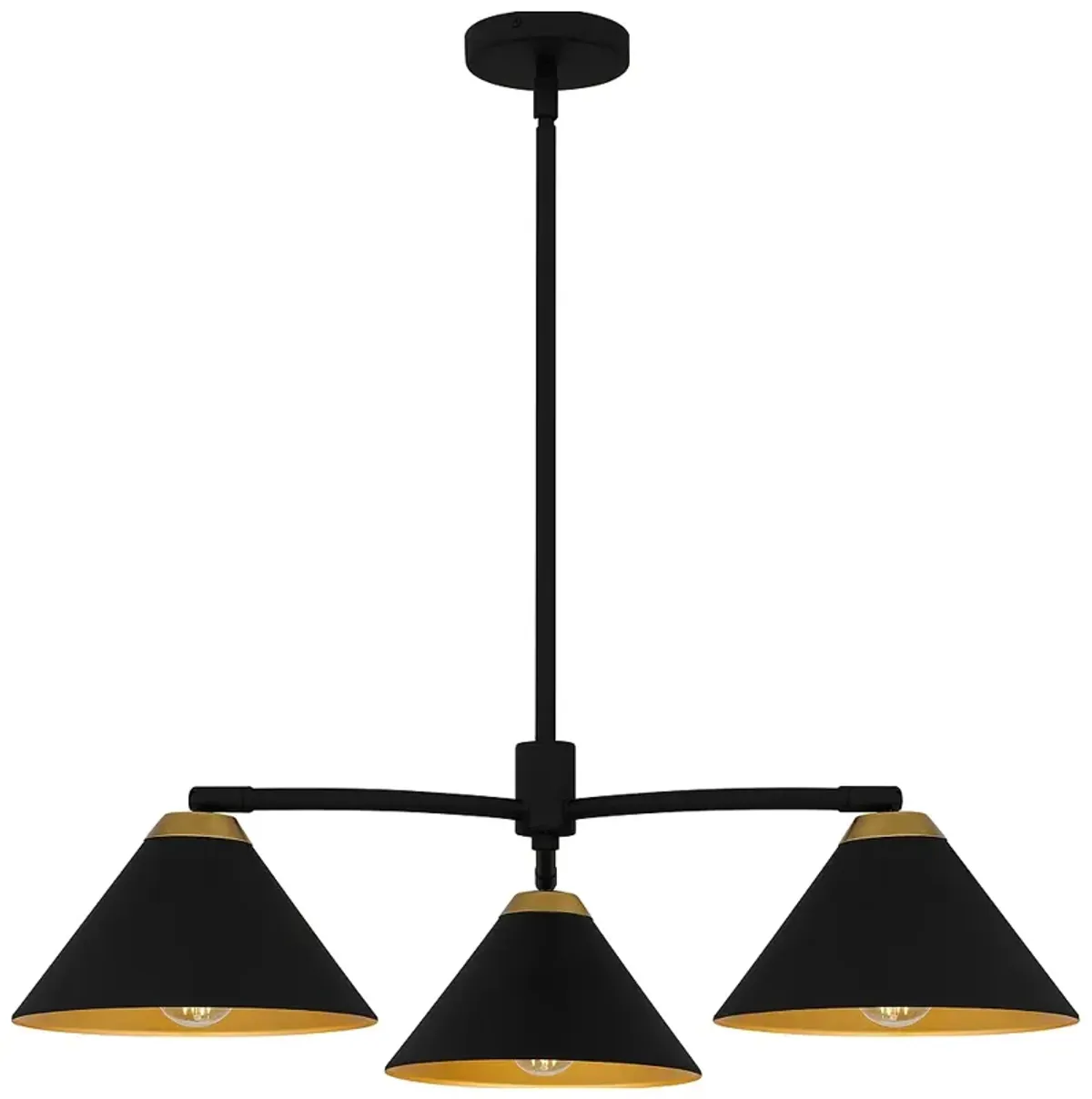 Alscott 3-Light Matte Black Chandelier