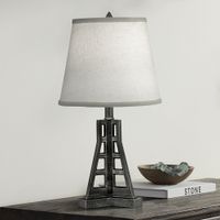 Stiffel 20" High Charcoal Metal Tower Accent Table Lamp