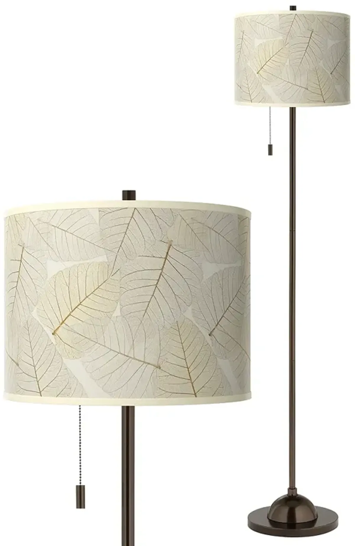 Fall Leaves Giclee Glow Bronze Club Floor Lamp