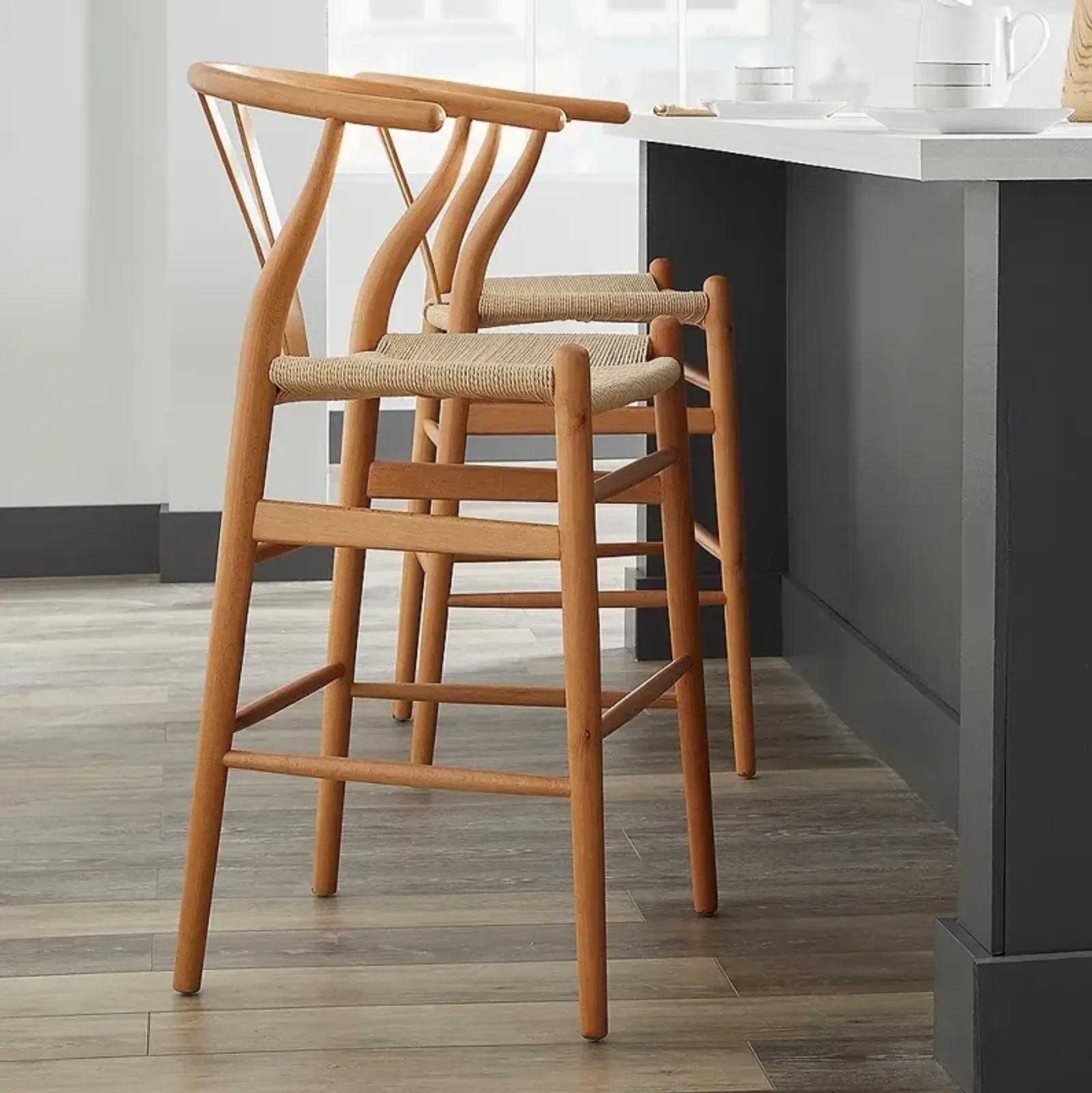 Evelina 26" Natural Wood Counter Stool