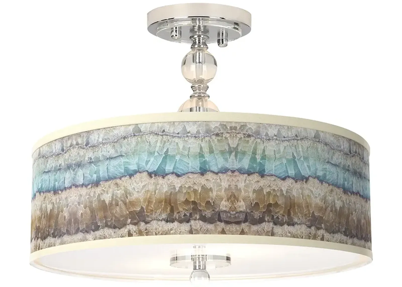 Giclee Gallery Marble Jewel 16" Wide Semi-Flush Ceiling Light