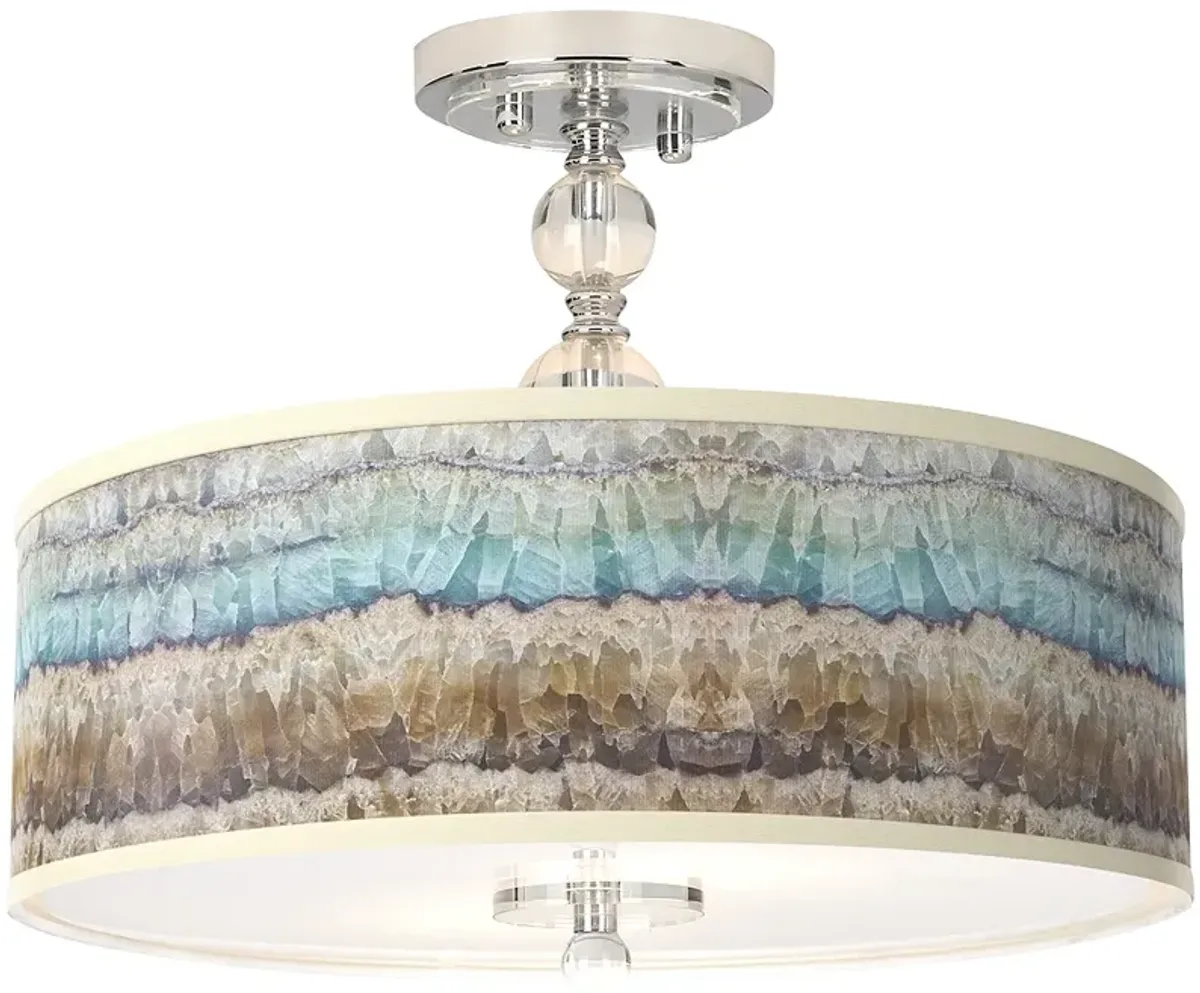 Giclee Gallery Marble Jewel 16" Wide Semi-Flush Ceiling Light