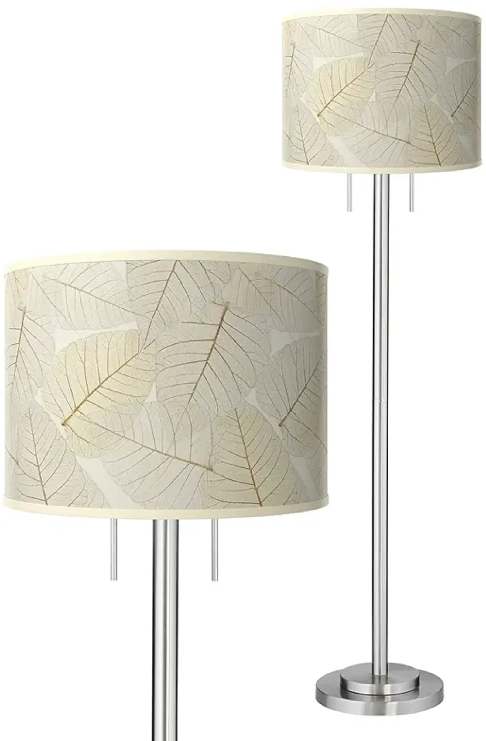 Fall Leaves Giclee Brushed Nickel Garth Floor Lamp