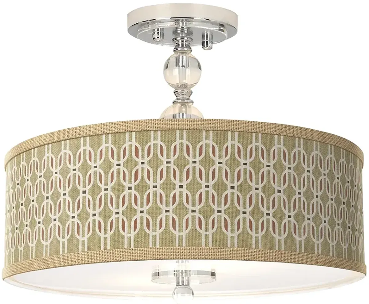 Rustic Mod Giclee 16" Wide Semi-Flush Ceiling Light